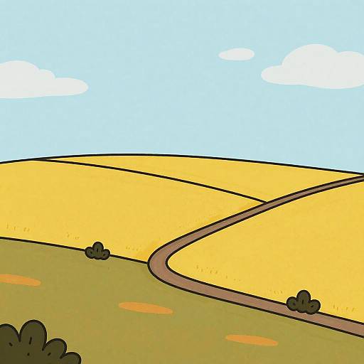 Minimalist Serene Rural Farmland Scene