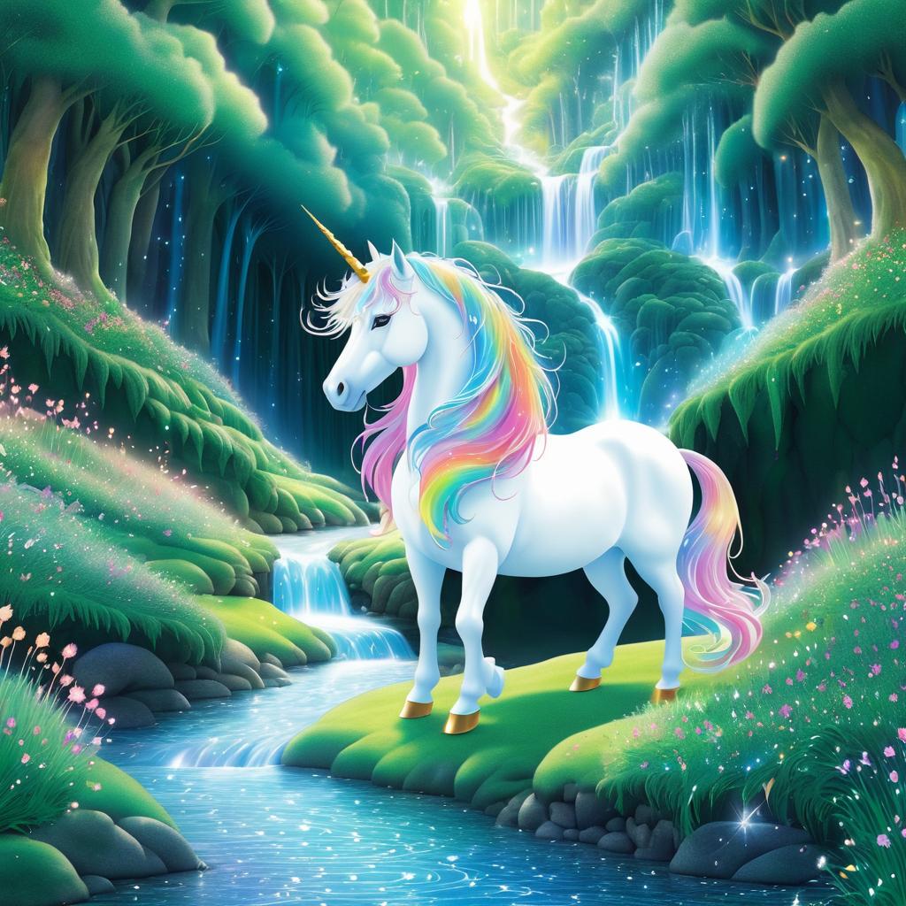 Whimsical Unicorn in a Magical Glen