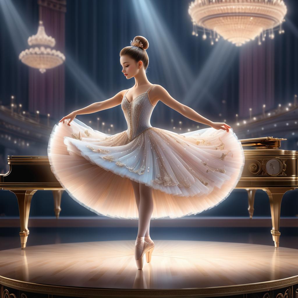 Elegant Ballerina and Music Box Artwork