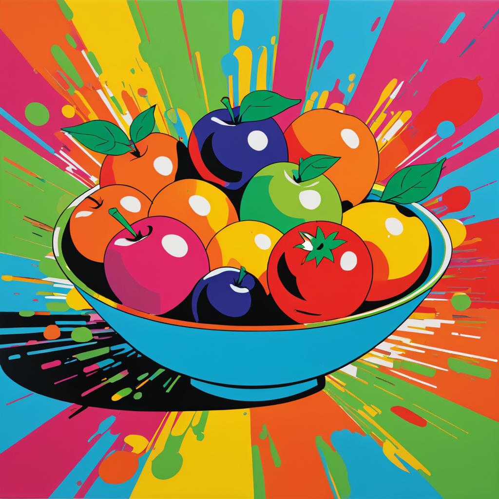 Vibrant Warhol-Style Fruit Artwork