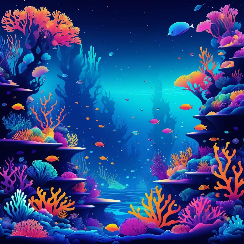 Surreal Mystical Underwater Landscape Art