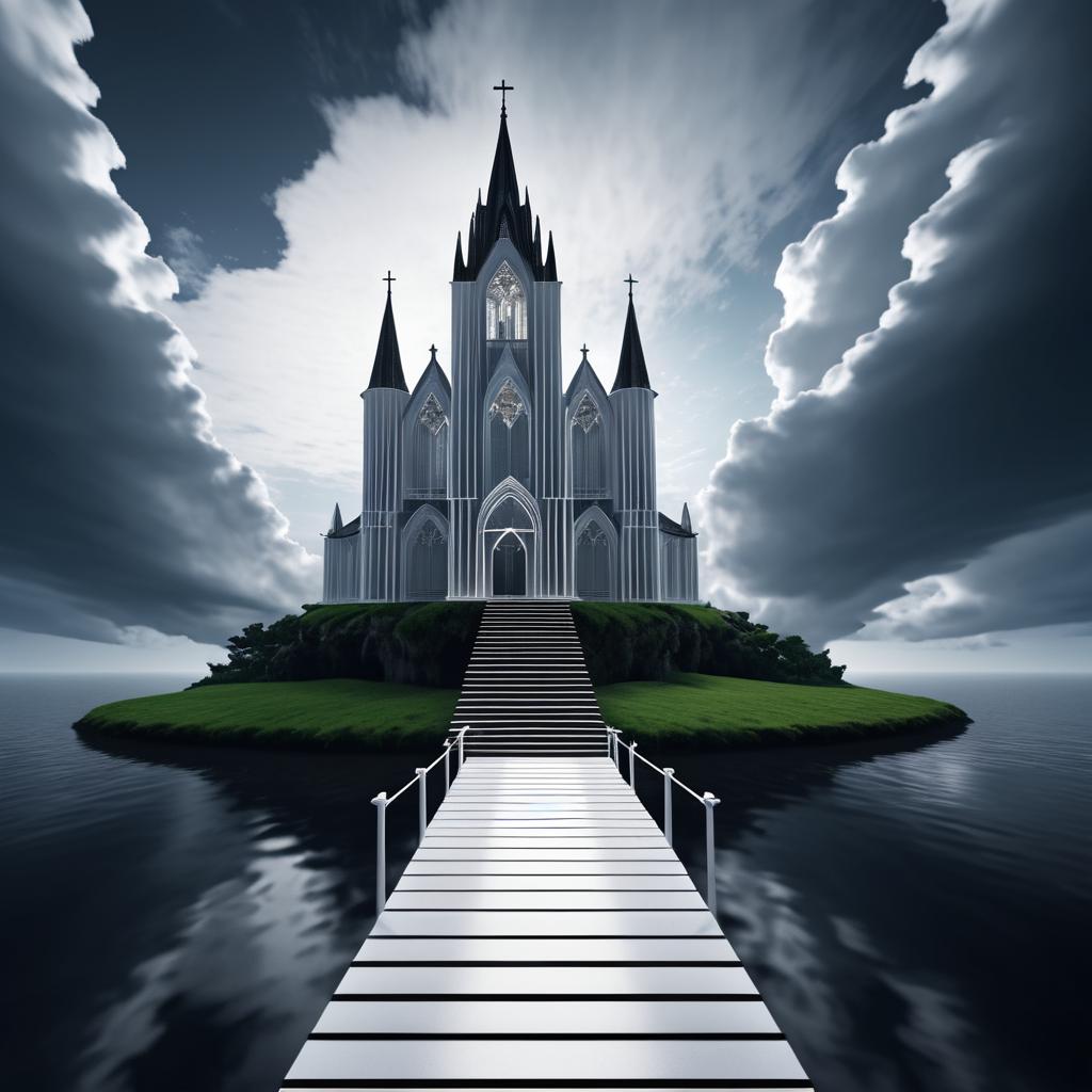 Gothic Church on a Floating Island