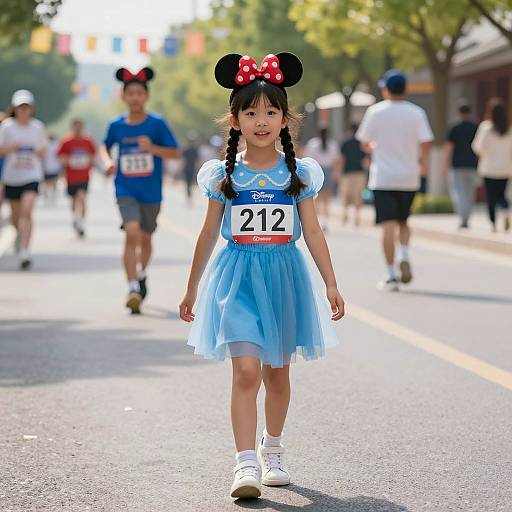 Young Girl in Disney-Inspired Race Costume