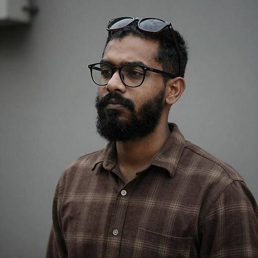 Dramatic Portrait of a Bearded Man