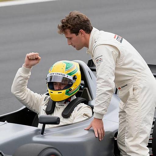 Intense Race Scene with Focused Driver