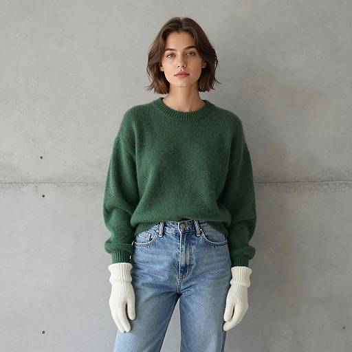 Stylish Casual Portrait Against Concrete Wall