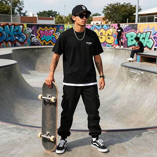 Urban Skateboarder Warrior with Graffiti