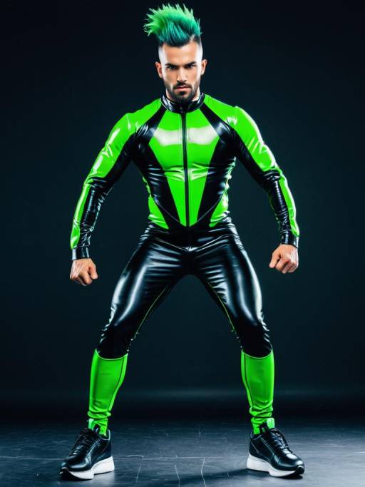Dynamic Futurism Athlete in Vibrant Style