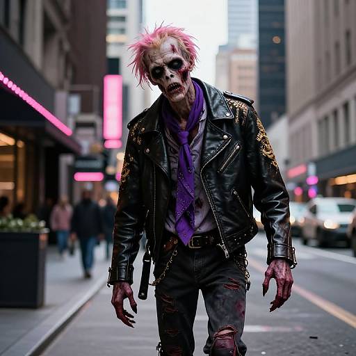 Fashionable Zombie in Urban Glow