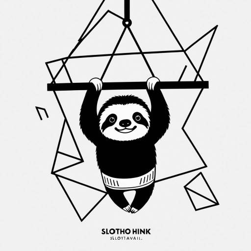 Minimalist Black and White Sloth Logo