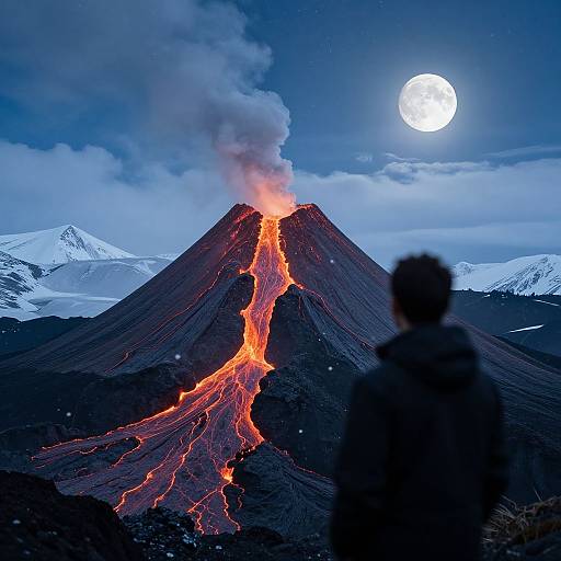 Hyperrealistic Biomimicry Volcano Scene