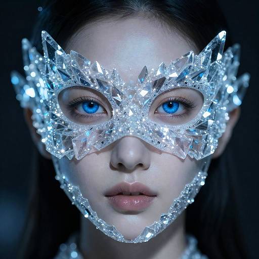 Futuristic Woman with Crystal Mask