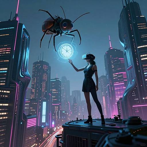 Surreal Cyberpunk Cityscape Vision