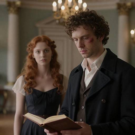 Dramatic Portrait in Opulent Room