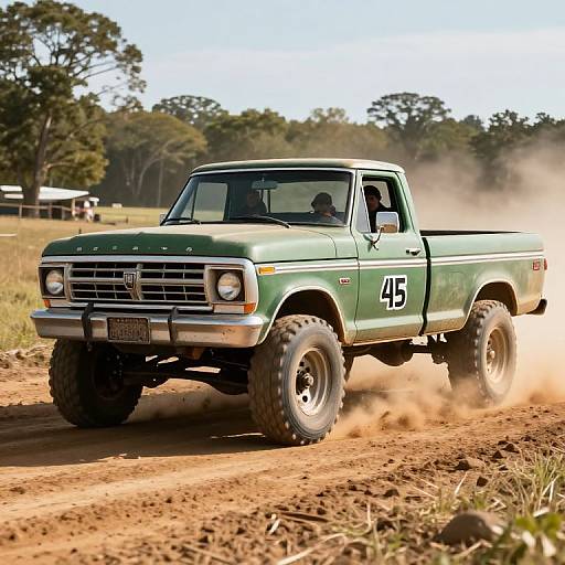 Vintage Ford Pickup Racing Scene