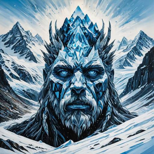 Glacial Mountain Spirit with Crystalline Eyes