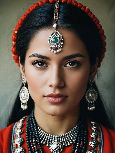 Elegant Woman in Traditional Jewelry