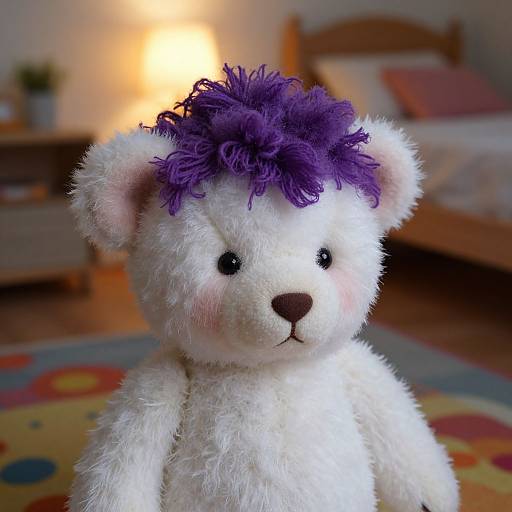 Whimsical Handmade Toy Bear Close-Up