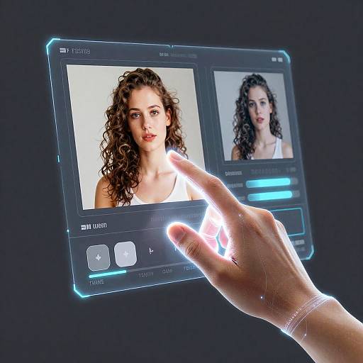 Futuristic AI Photo Enhancement Concept