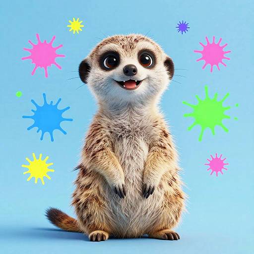 Happy 3D Rendered Baby Meerkat