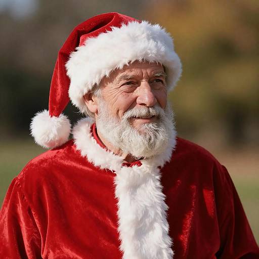 Sunlit Elderly Santa Claus Portrait