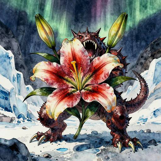 Fierce Flower Creature in Glacier Cavern