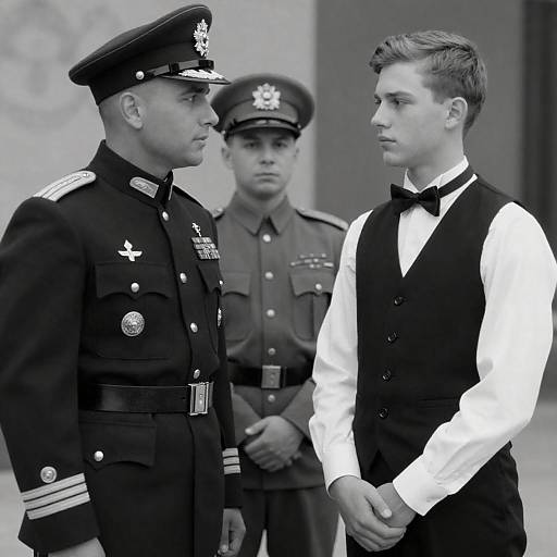 Vintage Portrait of Three Men in Uniform