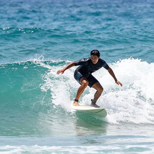 Surfer Embracing Freedom on Turquoise Wave