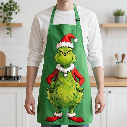 Whimsical Grinch Holiday Apron