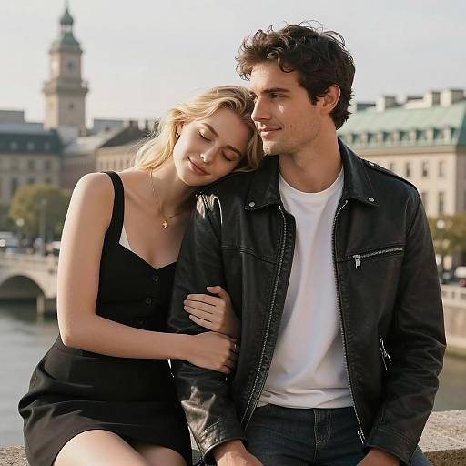 Charming Daytime Couple Portrait in City