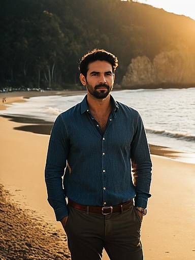 Man in Summer Casual Beach Portrait