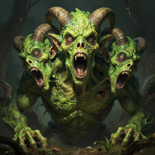 Grotesque Warped Horned Humanoid