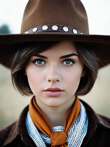Pioneer Girl in Cowboy Hat