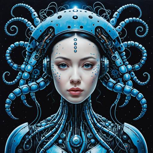 Cybernetic Cephalopod Alien Portrait