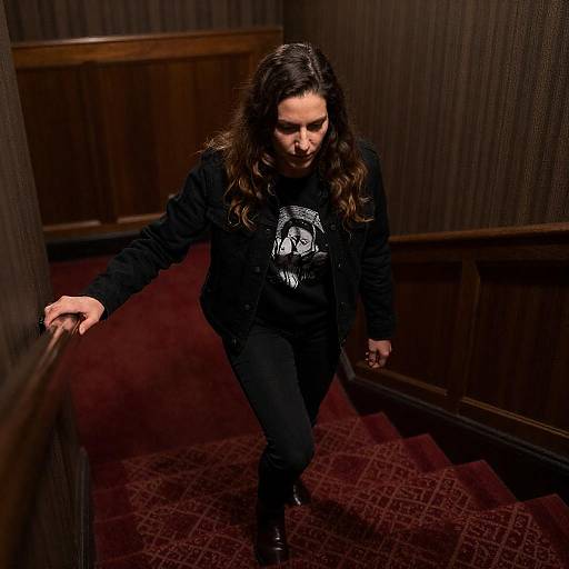 Mysterious Woman on a Staircase