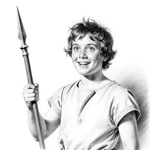 Elegant Pencil Portrait of Young Squire