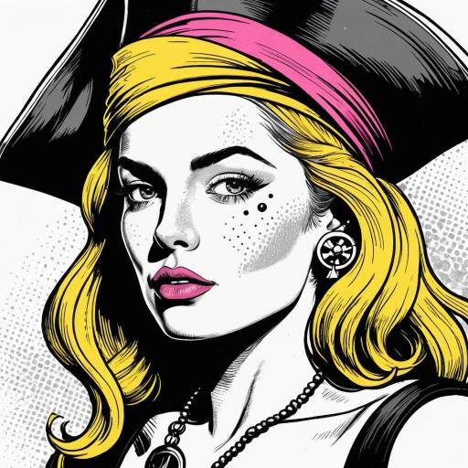 Pop Art Pirate Woman Portrait
