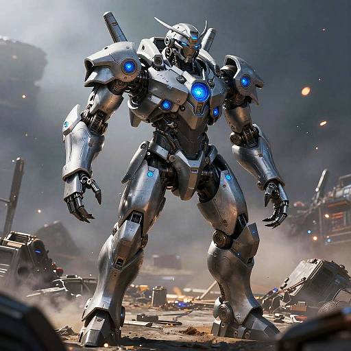 Futuristic Armored Beast in Battle