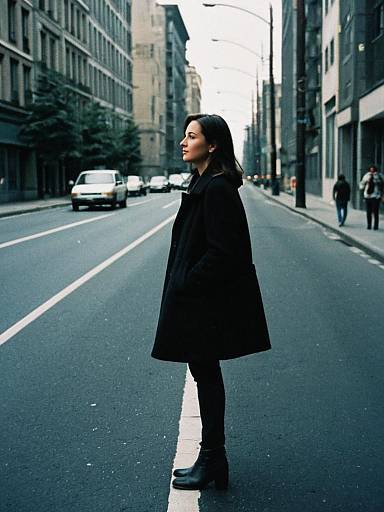 Woman Standing by City Road