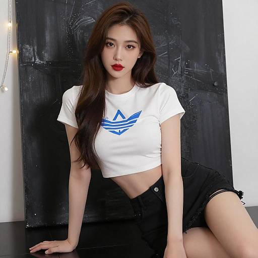 Asian Woman with Stylish Outfit