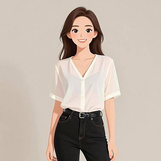 Casual Chic Smiling Woman Portrait