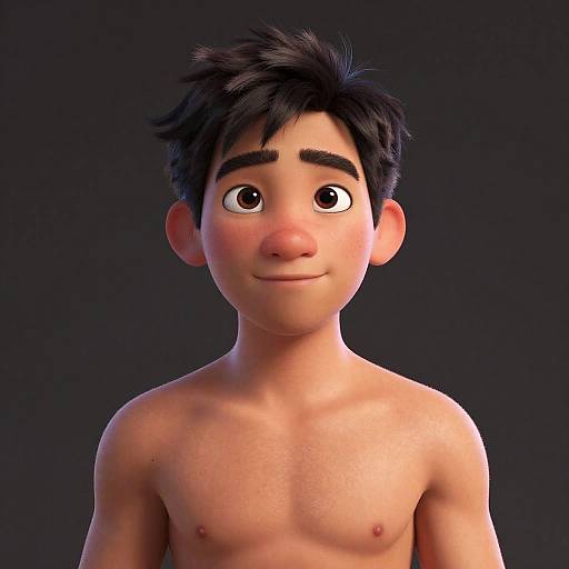 Pixar-Style Animated Asian Male Portrait