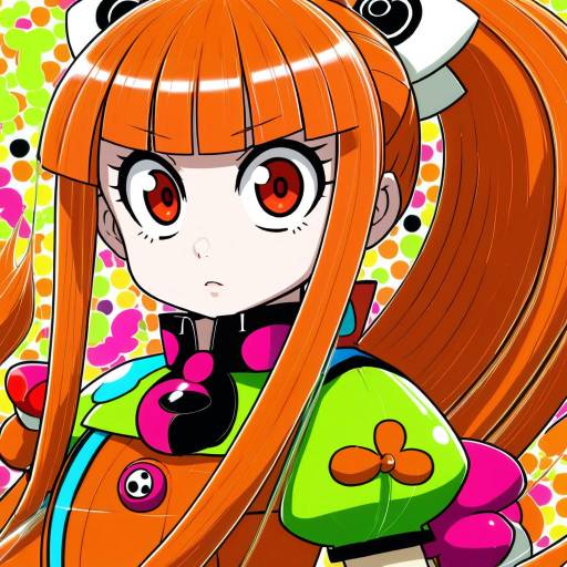 Illustration of Akazutsumi momoko, powerpuff girls z in the style of Katatsuka kouji