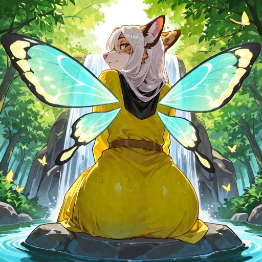 Enchanting Girl with Butterfly Wings