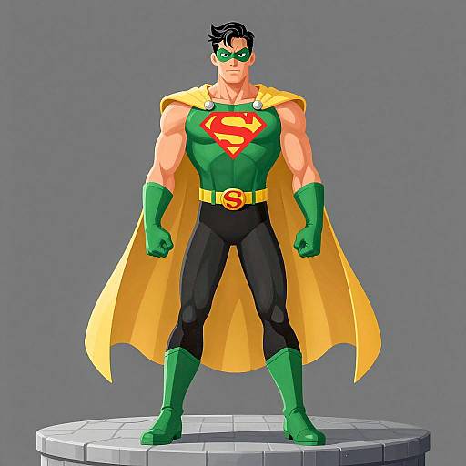 Muscular Superhero with Intense Stance