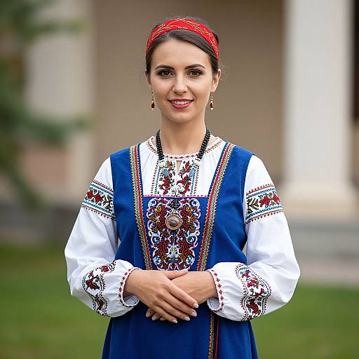 Eastern European Woman in Traditional Dress