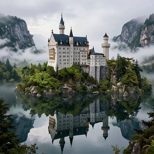 Surreal Floating Island Castle