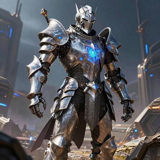 Armored Paladin with Robotic Enhancements