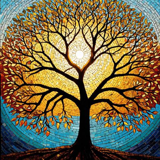 Vibrant Mosaic of Serenity and Growth