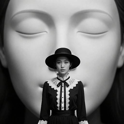 Monochrome Elegance: Woman in Black